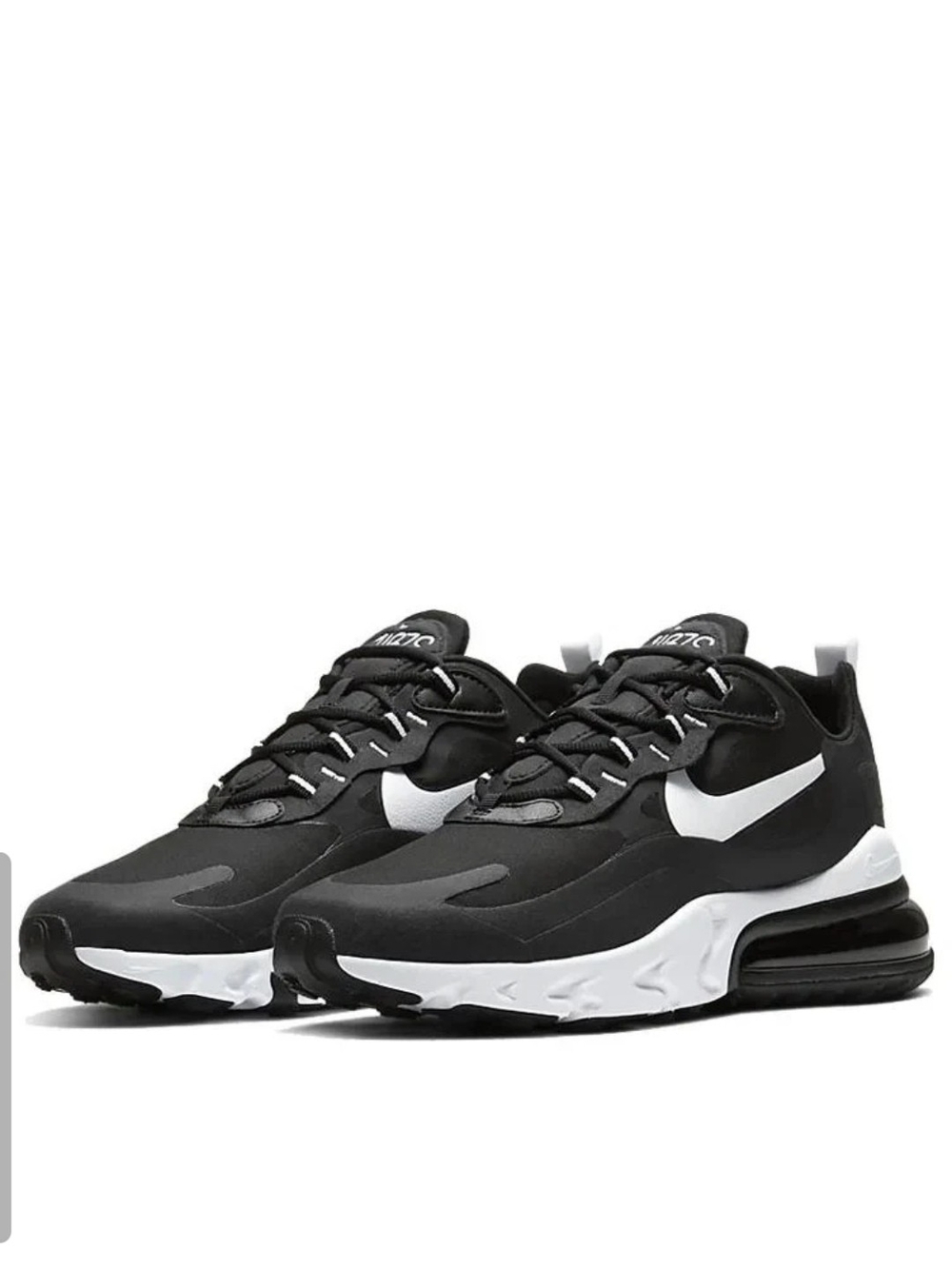 Nike-Men's Black/White Air Max 270 React Sneakers SZ. 7